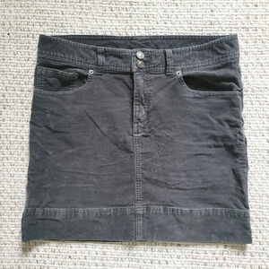 Patagonia Womens 6 Mini Skirt Dark Gray Corduroy Stretch Pencil Short